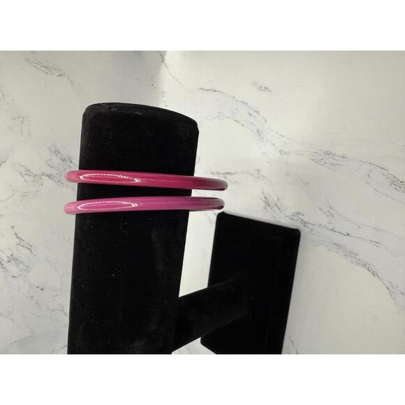 Jewelry - 80s Fabulous Fuchsia 8” Hoop Bracelets Double the Fun